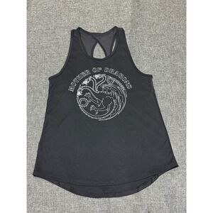 Game of Thrones Women's XS Tank Top Mother‎ of Dragons Black Racerback Mesh